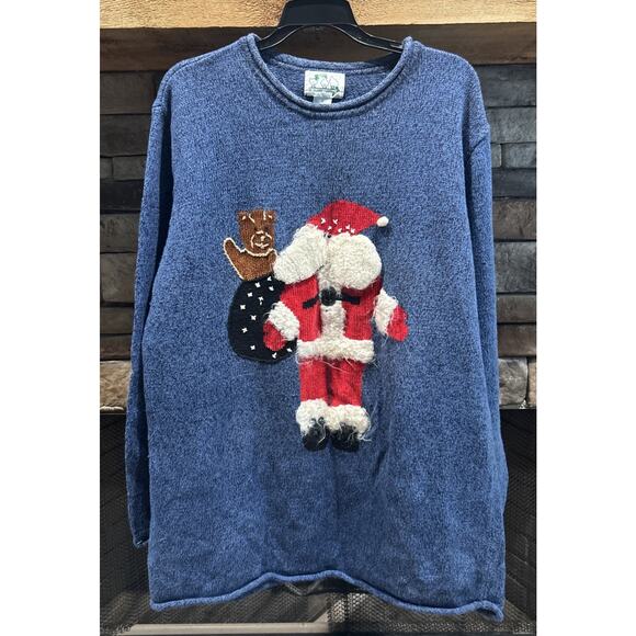 Women’s THE QUAKER FACTORY 2 Sided Santa Christmas Sweater Size 1X *C8 - Picture 2 of 5